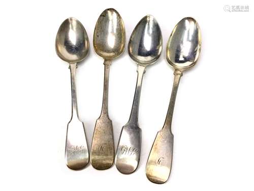 A COMPOSITE SET OF FOUR SILVER TABLE SPOONS