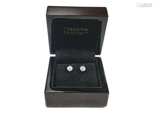PAIR OF DIAMOND STUD EARRINGS, the round brilliant cut diamonds totalling approximately 1.22 carats,