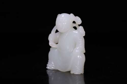 A Chinese Carved Hetian Jade Boy Ornament