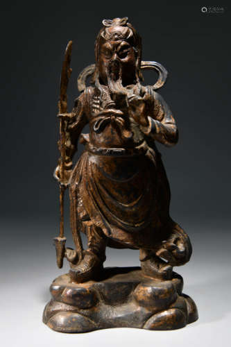 A Chinese Gild Copper Statue of the Duke Guan