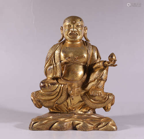 A Chinese Gild Copper Maitreya Statue