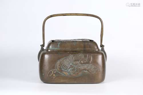 A Chinese Bronze Handled Censer