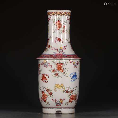 A Chinese Famille Rose Floral Porcelain Vase