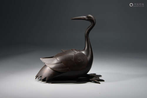 A Chinese Copper Wide Goose Shaped Aromatherapy