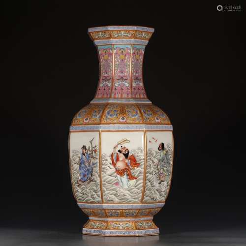 A Chinese Famille Rose Painted Porcelain Vase