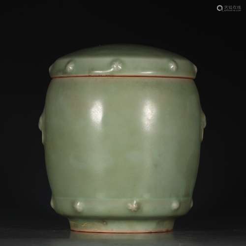 A Chinese Longquan Porcelain Drum Shaped Jar