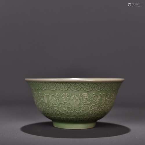 A Chinese Azure Glaze Floral Porcelain Bowl