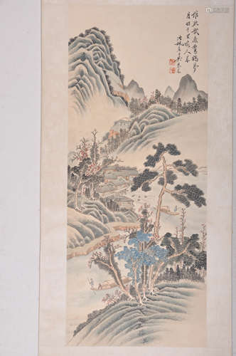 A Chinese Painting Scroll, Wu Qinmu Mark