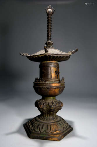 A Chinese Gild Bronze pagoda Ornament