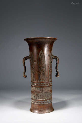 A Chinese Bronze Flower Vase