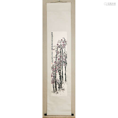 A Chinese Plum Blossom Painting Scroll, Wu ChangshuoMark