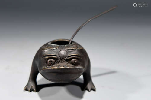 A Chinese Copper Toad Shaped Water Pot