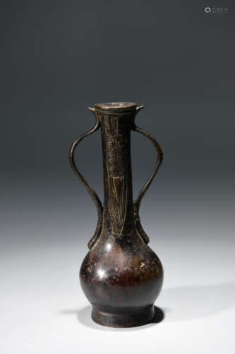 A Chinese Copper Double Ears Vase