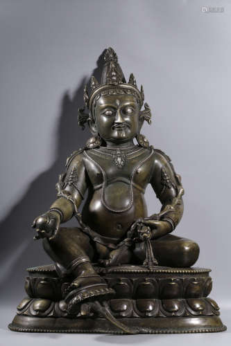 A Chinse Copper Statue of Yellow Fortune God