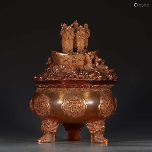 A Chinese Glass Cornucopia Vessel