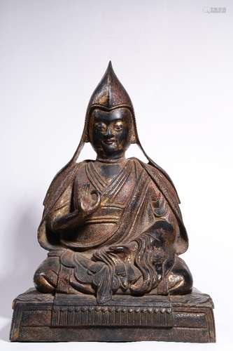 A Chinese Gild Copper Statue of Tsongkhapa