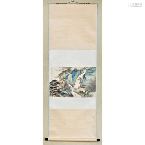 A Chinese Painting Scroll, Wu Hufan Mark