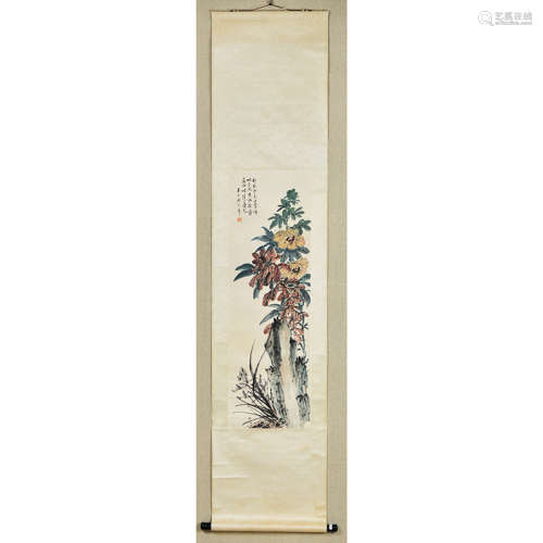 A Chinese Painting Scroll, Chen Banding Mark