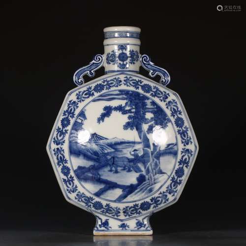 A Chinese Blue and White Painted Porcelain Vase