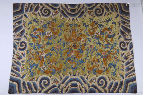 A Chinese k'o-ssu Dragon Pattern fabric