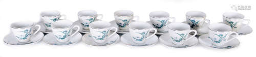 50-60年代 醴陵窯茶杯連托12套（24件）