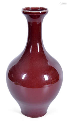 70年代 紅釉橄欖瓶