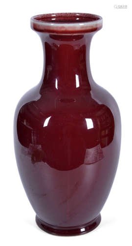 70年代 紅釉盤口瓶