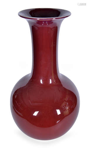 70年代 紅釉天球瓶