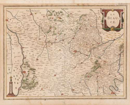 Map of BEAUCE, 18th century Colour engraving 42.5 …