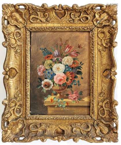 19th century school Bouquet fleuri Oil on monogram…