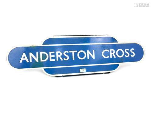 A SCOTTISH RAILWAYS ENAMEL TOTEM - ANDERSTON CROSS