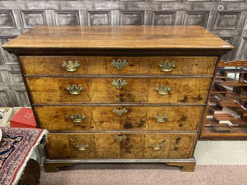 A QUEEN ANNE WALNUT OBLONG CHEST