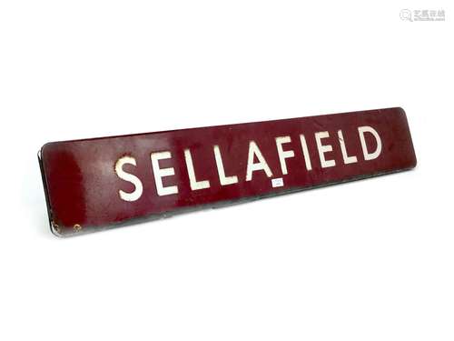 A WESTERN RAILWAYS RECTANGULAR ENAMEL PLATFORM SIGN - SELLAFIELD