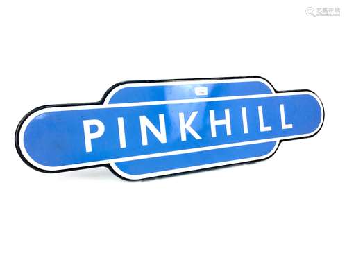 A SCOTTISH RAILWAYS ENAMEL TOTEM - PINKHILL