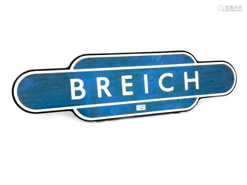 A SCOTTISH RAILWAYS ENAMEL TOTEM - BREICH