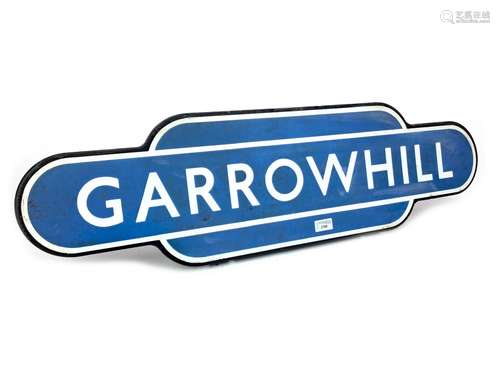 A SCOTTISH RAILWAYS ENAMEL TOTEM - GARROWHILL