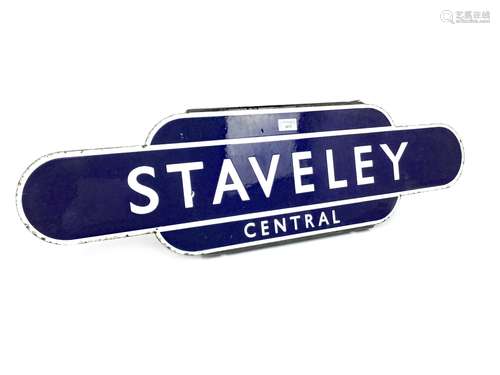 L.N.E.R. (Eastern Region) RAILWAYS ENAMEL TOTEM - STAVELEY CENTRAL