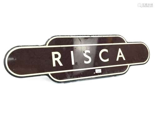 A WESTERN RAILWAYS ENAMEL TOTEM - RISCA