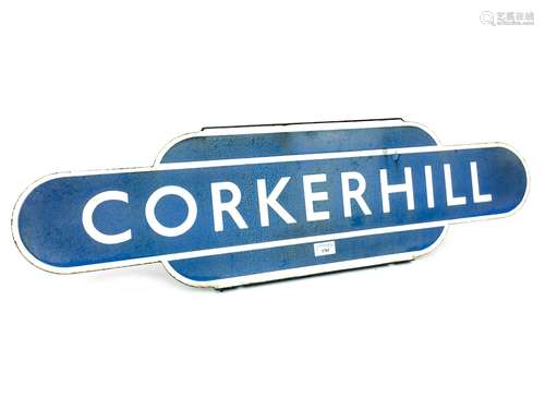 A SCOTTISH RAILWAYS ENAMEL TOTEM - CORKERHILL