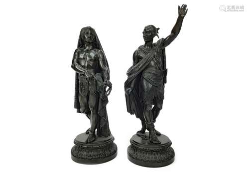 A PAIR OF 19TH CENTURY BRONZE FIGURES