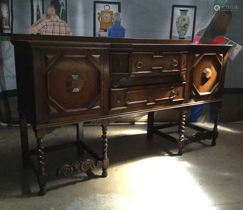 AN OAK SIDEBOARD OF CHARLES II DESIGN