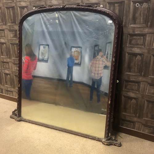 A VICTORIAN OVERMANTEL WALL MIRROR