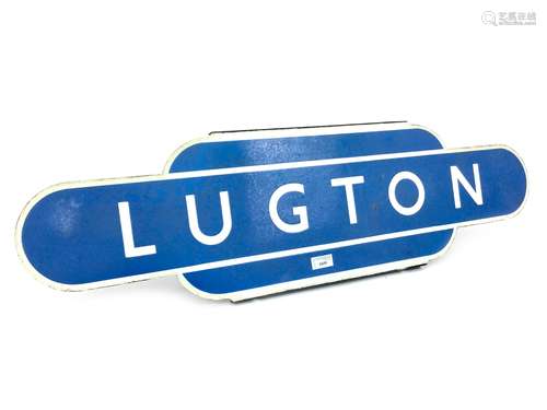 A SCOTTISH RAILWAYS ENAMEL TOTEM - LUGTON