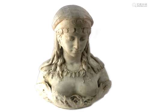 O. GUASTI - WHITE MARBLE BUST OF REBECCA