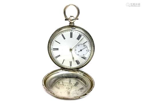 QUEEN VICTORIA INTEREST - SILVER KEY WIND HUNTER POCKET WATCH