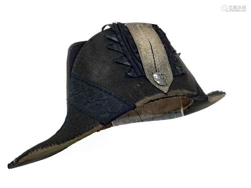 A 19TH CENTURY BRITISH NAVAL OFFICER'S BICORN HAT