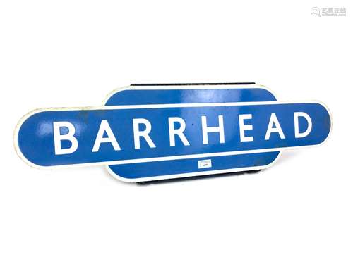 A SCOTTISH RAILWAYS ENAMEL TOTEM - BARRHEAD