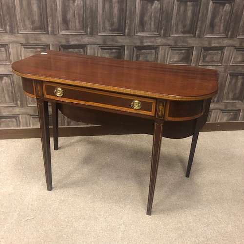 A POST REGENCY MAHOGANY TURN OVER TEA TABLE