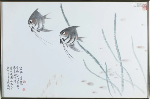 Chinese painting of two fish, 20th c.