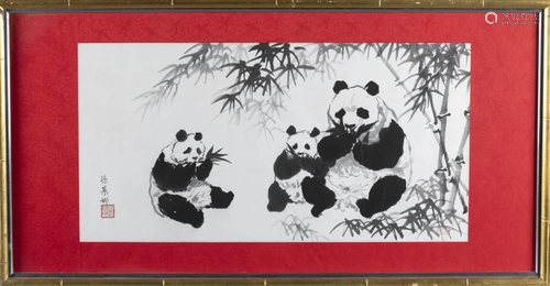 Mona Sun, Three Pandas, 20th century.